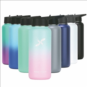 Stainless Steel Water Bottle Spout Lid Vacuum Insulated Double Wall Water Bottle Wide Mouth 32oz